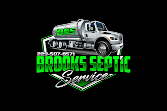 create attractive and imagination septic truck logo design