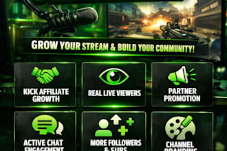 do organic kick channel promotion twitch live stream to targeted audience