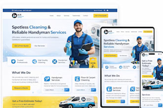 do a responsive janitorial website, cleaning, handyman website