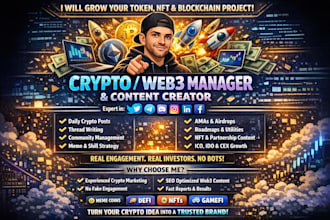 be your social media crypto manager, manage web3 nft token crypto x and telegram