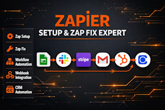 setup or fix zapier zap integration and automation