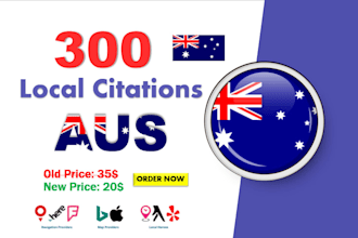 do 300 australia local citations and directory submission