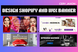 design professional wix banner website banner and shopify banner