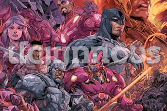 create  legendary superhero comic illustrations for you