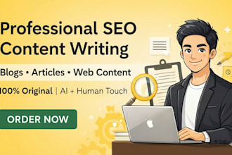 write SEO optimized blog posts and articles for your website