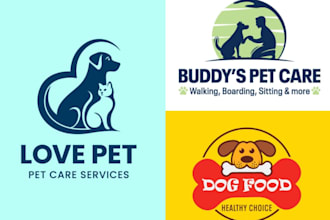create professional and specially pet care logo design