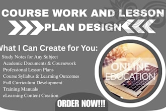 write study note, document, coursework, lesson plan, syllabus and curriculum