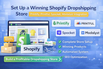 set up a winning shopify dropshipping store via printify printiful dhgate oberlo