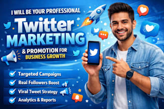 be your professional twitter marketing and promotion for business growth