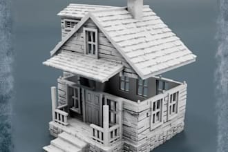make 3d terrain medieval house,3d wargame rpg dnd, for game, 3d pathfinder build