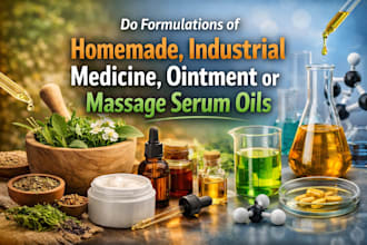 do formulations of homemade, industrial medicine, ointment or massage serum oils