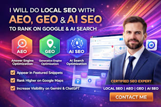 do monthly local SEO with aeo, GEO, and ai search to rank on google