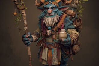 desing fantasy character and prop for games and books