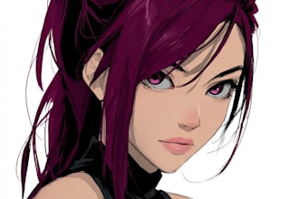 draw anime illustration with fantasy warrior theme