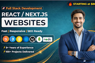 create a responsive react next js website for your business