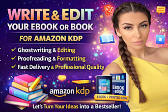 write and edit your ebook or book for amazon KDP