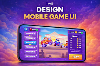create high quality mobile game UI UX design