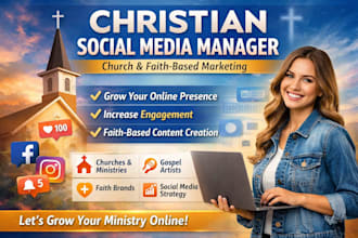 christian social media manager, content creator, social media virtual assistant