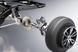 create 3d car chassis,brake system,steering wheel,spring,absorber,product design