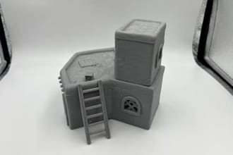sculpt 3d terrain modular,3d wargame miniature,40k terrain miniature, dnd tower