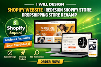 design shopify website redesign shopify store dropshipping store revamp