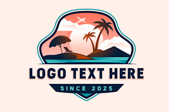 design tour travel adventure resort vacation logo