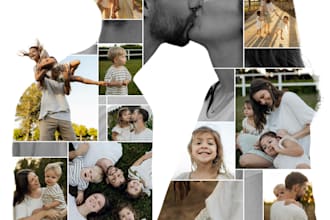 create custom double exposure collage from your  photos