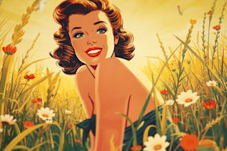 pin up girl and pin up girl illustration