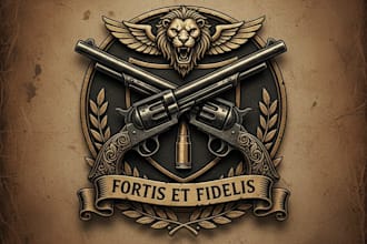design a bold and professional gun logo