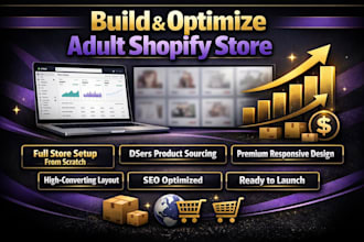 build and optimize 6 figures monthly adult shopify store for you