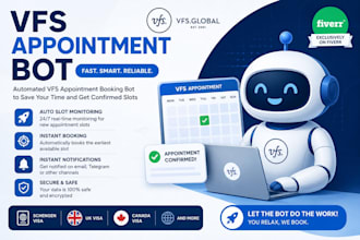 develop booking appointment bot,vfs bot,booking bot,vfs appointment