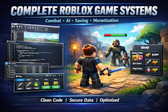 script complete roblox game systems with saving, combat, ai, monetization system