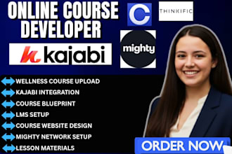 create course content, curriculum and lesson materials for kajabi