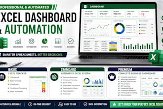 automated excel dashboards, KPI reports and data trackers