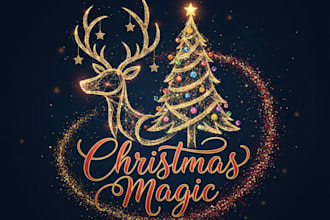 design a festive and cheerful christmas logo