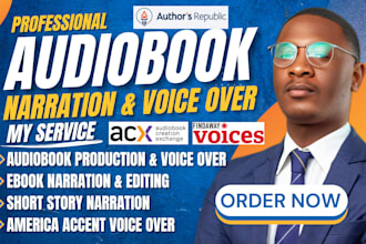 be your audiobook narrator, male voice over, ebook narration for acx