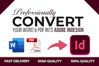 convert word or PDF to adobe indesign professionally