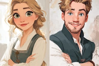 beautiful portrait in disney cartoon