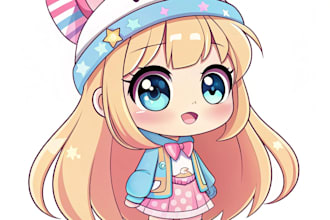 design png tuber and vtuber model in anime style for your