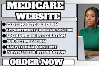 medicare website, healthcare website, clinic website, health insurance website