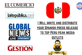 write and distribute your spanish press release to top peru peak media outlets