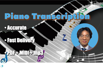 transcribe any song to professional piano sheet music