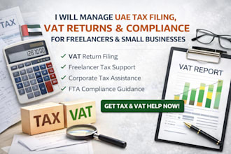 manage uae tax filing vat returns compliance for  freelancer small businesses
