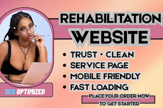 rehabilitation website, therapy website, wellness center site