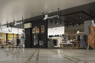 reshape3d outdoor retail store,fashion boutique,showroom design,cgi shop render