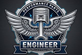 design a bold and mechanical piston logo