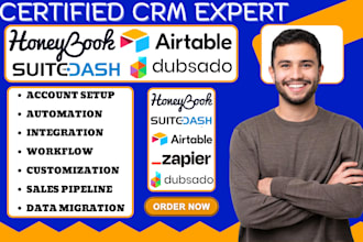 dubsado honeybook workflow automation airtable suitedash crm zapier integration