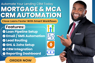 setup crm for mortgage mca salesmate gohighlevel automation freshsales zoho book