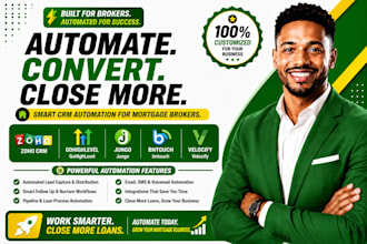 set up zoho gohighlevel jungo bntouch velocify CRM automation mortgage brokers