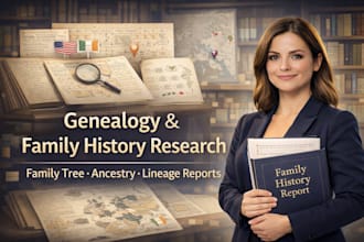 research your family history, family tree, genealogy, ancestry and write report